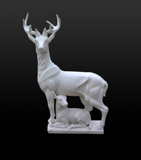 stone deer sculpture