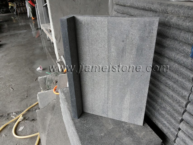 black granite coping with drop face