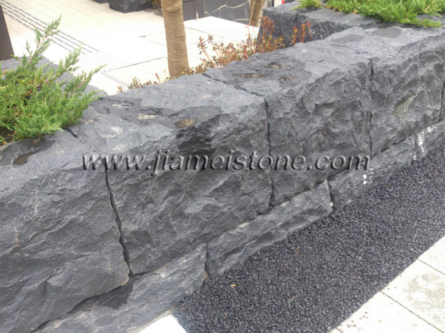 basalt planters, black granite planters
