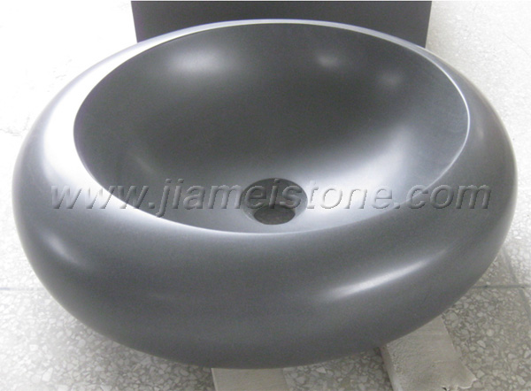 black granite sink