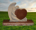 heart design headstone, heart design monument